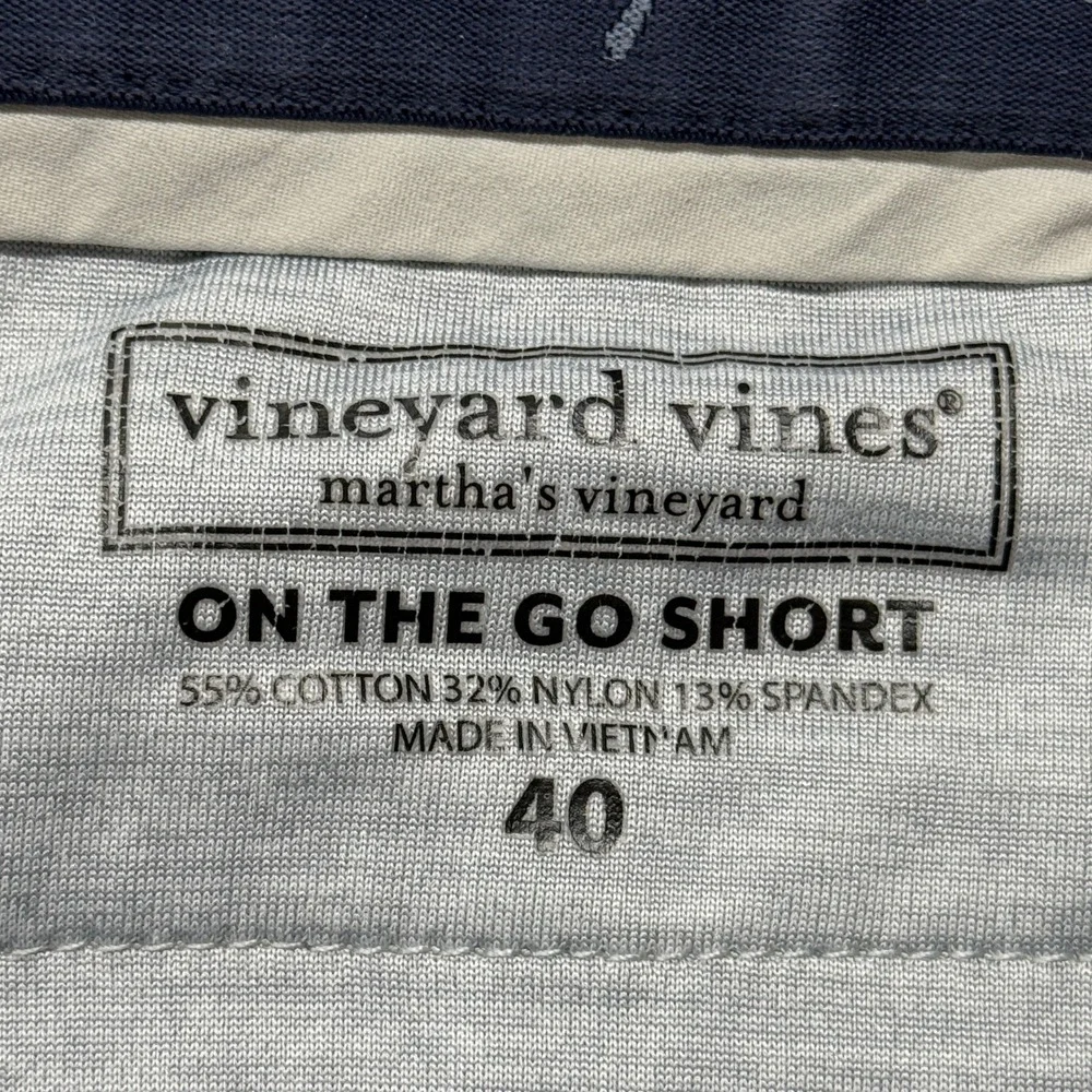 Vineyard Vines On The Go Shorts Men 40 OTG Light Gray Cotton Blend Stretch Chino - Picture 7 of 10